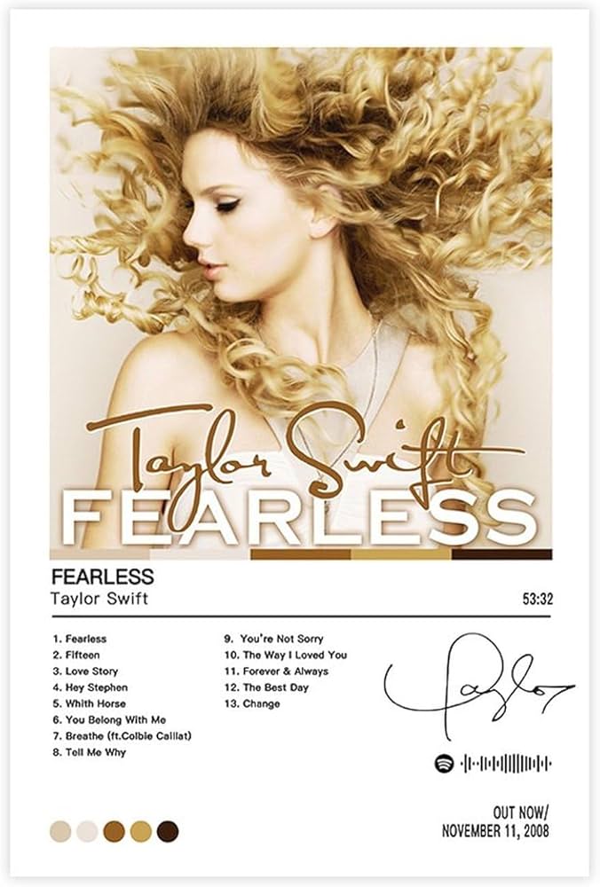 Taylor FEARLESS Swift Poster Canvas Poster Wall Art Decor Print